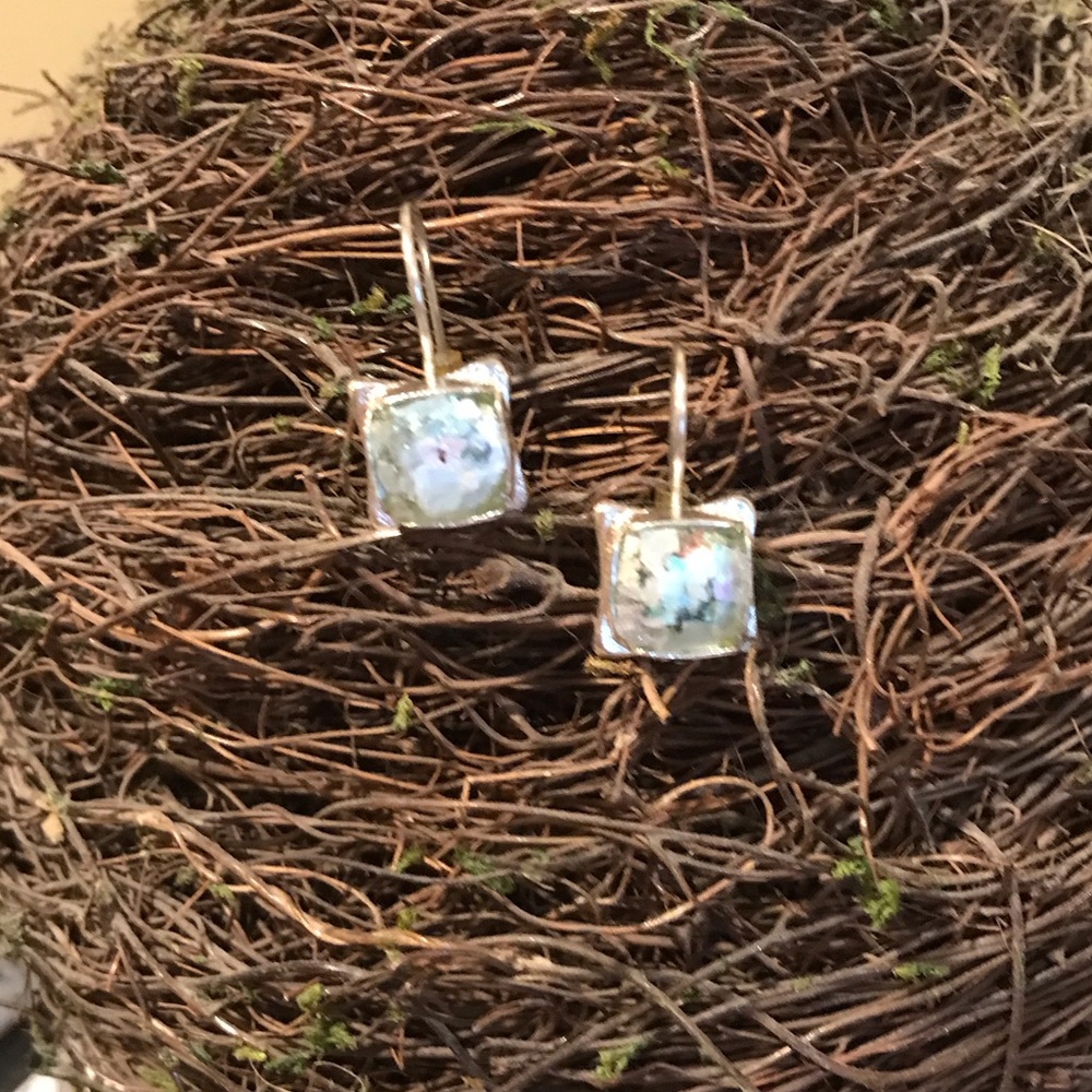 Sterling silver and mother of pearl earrings